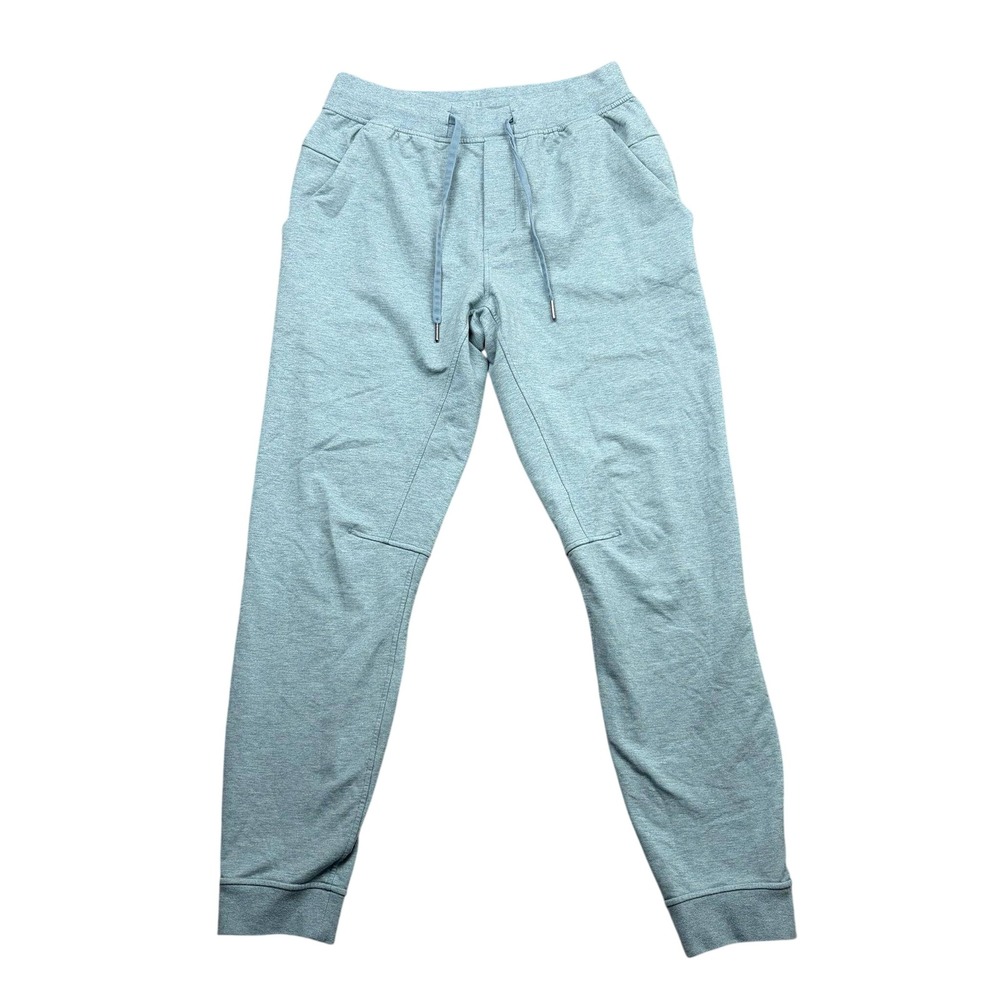 Lululemon City Sweat Jogger Mens M Blue Heathered Athletic Sweatpants Zip Pocket